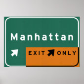 NYC Manhattan Exit Interstate Highway Freeway Road ポスター (正面)