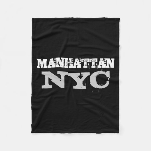 Nyc Manhattan New York City Elegant Black Template フリースブランケット (正面)