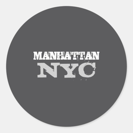 Nyc Manhattan New York City Elegant Black Template ラウンドシール (正面)