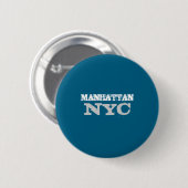 Nyc Manhattan New York City Elegant Black Template 缶バッジ (正面&裏面)