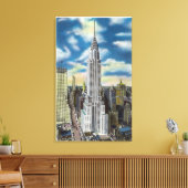 NYC, New Yorkクライスラーの外観 キャンバスプリント (インサイチュ (リビング))