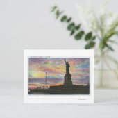 NYC, New York自由の女神のサンライズ ポストカード (スタンド正面)
