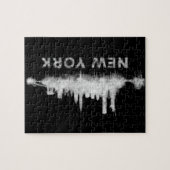 NYC New York black-White Skyline cityscape v01 ジグソーパズル (横)