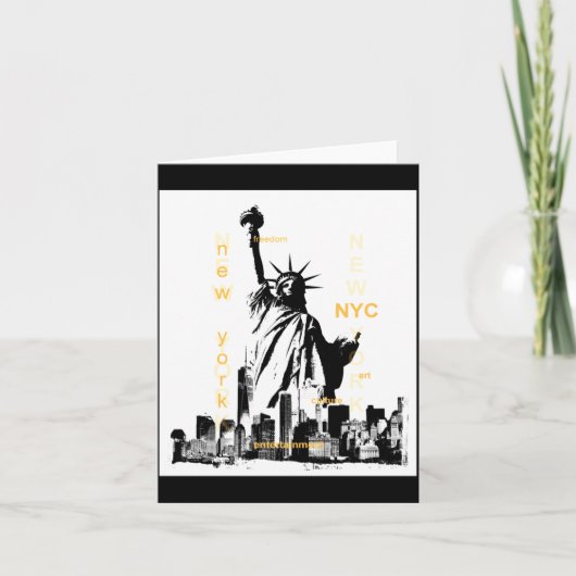 Nyc New York Brooklyn Bridge Liberty Statue Mens _ カード (正面)