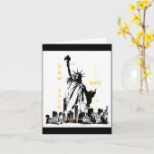 Nyc New York Brooklyn Bridge Liberty Statue Mens _ カード (黄色い花)