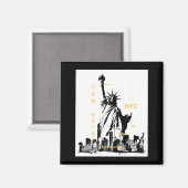 Nyc New York Brooklyn Bridge Liberty Statue Mens _ マグネット (正面/裏面)