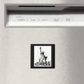 Nyc New York Brooklyn Bridge Liberty Statue Mens _ マグネット (インサイチュ (食洗機))