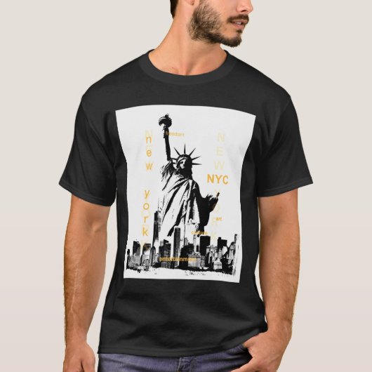 Nyc New York Brooklyn Bridge Liberty Statue Mens _ Tシャツ (正面)