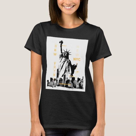 Nyc New York Brooklyn Bridge Liberty Statue Mens _ Tシャツ (正面)
