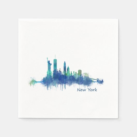 NYC New York Skyline v5 スタンダードカクテルナプキン (正面)