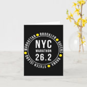 Nyc New York Souvenir Marathon Runner _2  カード (黄色い花)