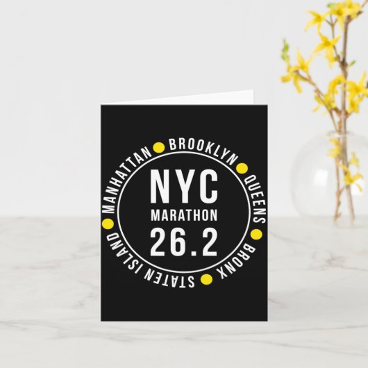 Nyc New York Souvenir Marathon Runner _2  カード (黄色い花)