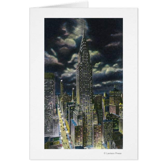 NYC, New YorkChrysler建物at Night # 1 (正面)