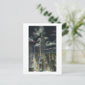 NYC, New YorkChrysler建物at Night # 1 ポストカード (スタンド正面)