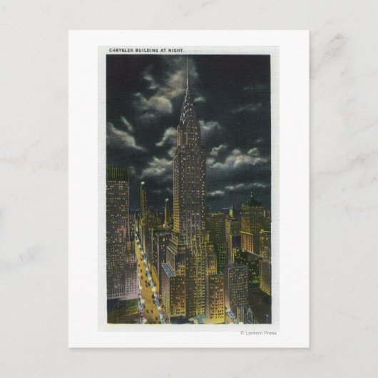 NYC, New YorkChrysler建物at Night # 2 ポストカード (正面)