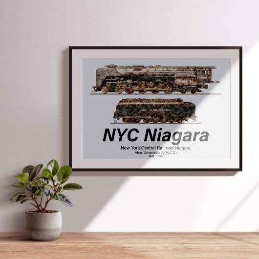 NYC Niagara – American Train Steam Locomotive ポスター