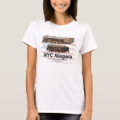 NYC Niagara Steam Locomotive Profile American flag Tシャツ (正面)