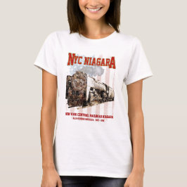 NYC Niagara Steam Locomotive with American flag Tシャツ