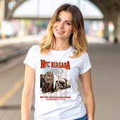 NYC Niagara Steam Locomotive with American flag Tシャツ