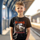 NYC Niagara Steam Locomotive with American flag Tシャツ