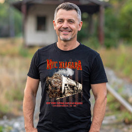 NYC Niagara Steam Locomotive with American flag Tシャツ