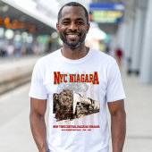 NYC Niagara Steam Locomotive with American flag Tシャツ