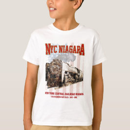 NYC Niagara Steam Locomotive with American flag Tシャツ