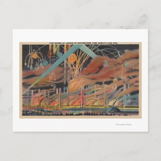 NYC, NY - Fireworks at Lagoon of Nations Worlds ポストカード (正面)