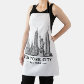 NYC Skyline Illustration with Statue of Liberty エプロン (インサイチュ)