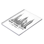 NYC Skyline Illustration with Statue of Liberty ノートブック (左側)