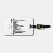 NYC Skyline Illustration with Statue of Liberty ラゲッジタグ (正面横)