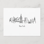 NYC Skyline New York Illustration ポストカード (正面)