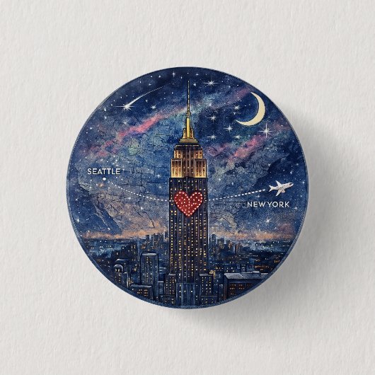 NYC to Seattle Button 缶バッジ (正面)