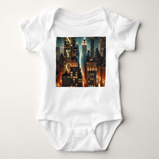 NYC Toddler Graphic T-Shirt – Iconic New York Cit ベビーボディスーツ (正面)