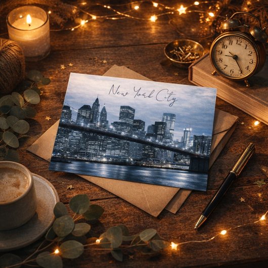 NYC Unforgettable Night Skyline  ポストカード