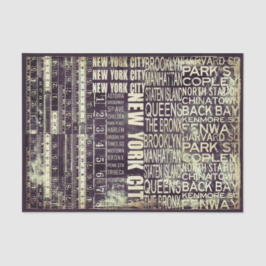 NYC Urban Typography Collage Panel FB2 Decoupage 薄葉紙 (正面)