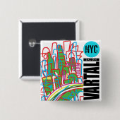 NYC Vartaliの正方形ボタン 缶バッジ (正面&裏面)