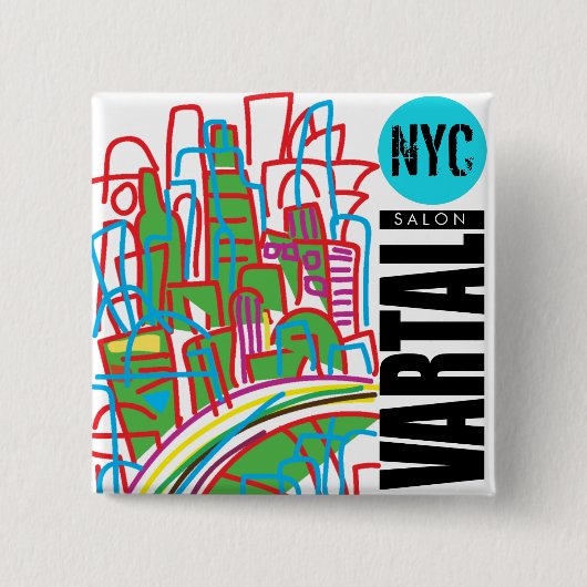 NYC Vartaliの正方形ボタン 缶バッジ (正面)