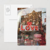 NYC Window Reflection LOVE Valentine's Day写真 シーズンポストカード (正面/裏面)