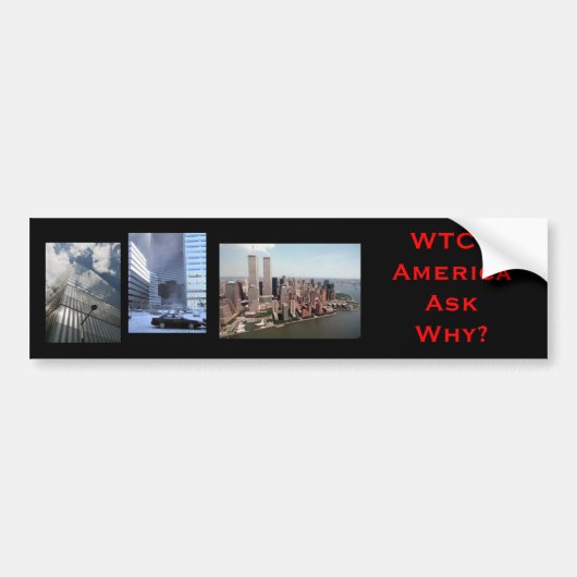 nyc、wtc7、wtc77、WTC7AmericaAskなぜか。 バンパーステッカー (正面)