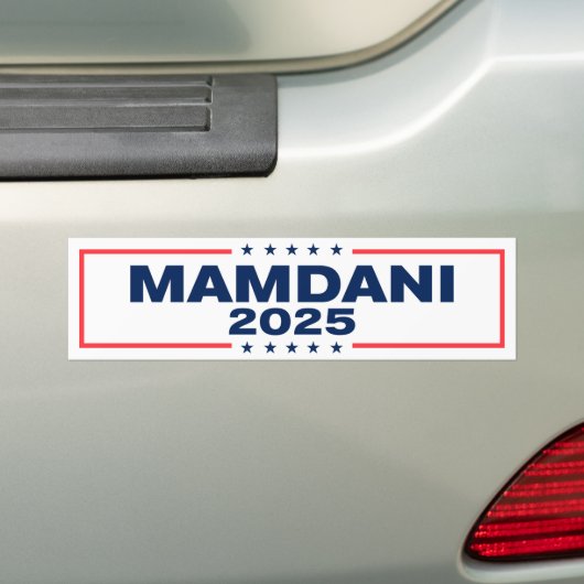 NYC Zohran Mamdani 市長選 2025 バンパーステッカー (車上)