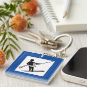 Nyckelring Vägmärke Slalom Skidor キーホルダー (正面右)