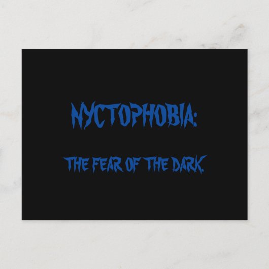 Nyctohophy：暗いカードへの恐怖 ポストカード (正面)