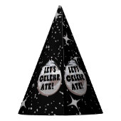 NYEディスコ祝ボールブラック パーティーハット (裏面)