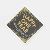 NYE第1期新年誕生日ハッピーワンイヤー招待状 スタンダードランチョンナプキン (角)