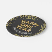 NYE第1期新年誕生日ハッピーワンイヤー招待状 ペーパープレート (アングル)