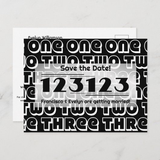 NYE 2023 123123ウェディング日付はがきを保存 ポストカード (正面/裏面)