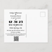 NYE 2023 123123ウェディング日付はがきを保存 ポストカード (裏面)