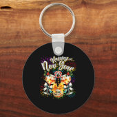 Nye Champagne Disco Coquette Bow New Year Firework キーホルダー (正面)