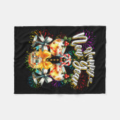 Nye Champagne Disco Coquette Bow New Year Firework フリースブランケット (正面(横))